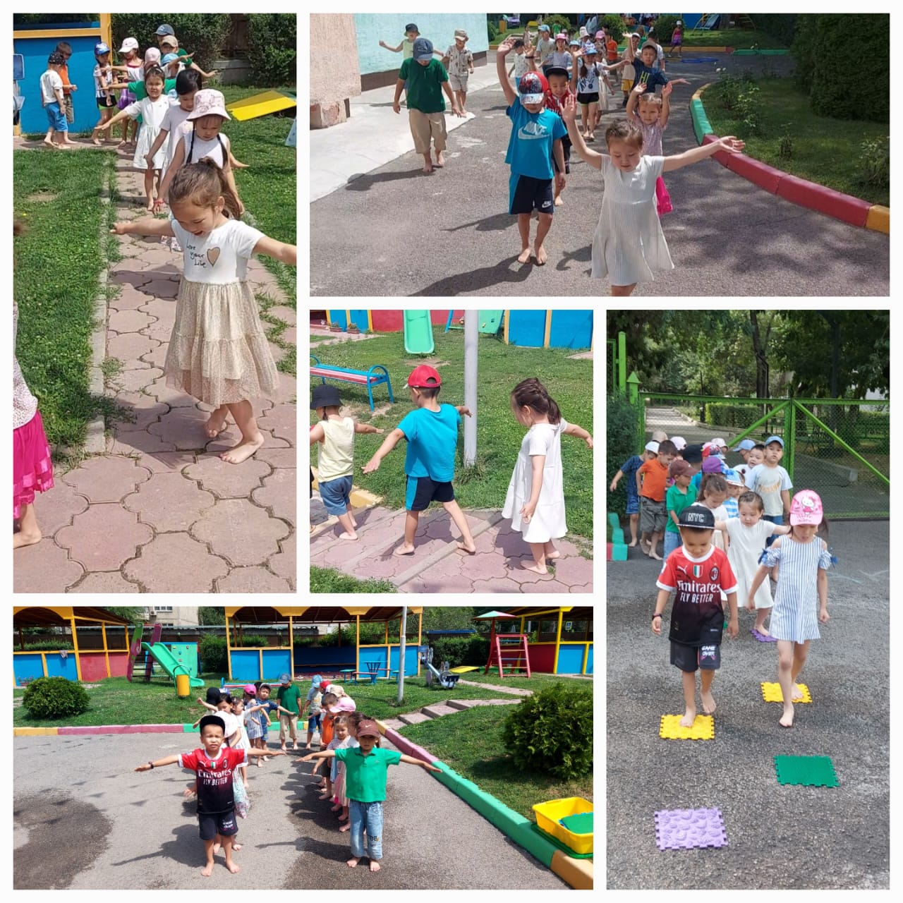 Жазғы-сауықтыру шынықтыру шаралары, ыстық асфальтпен жүру, Мектепалды "Күншуақ" тобы