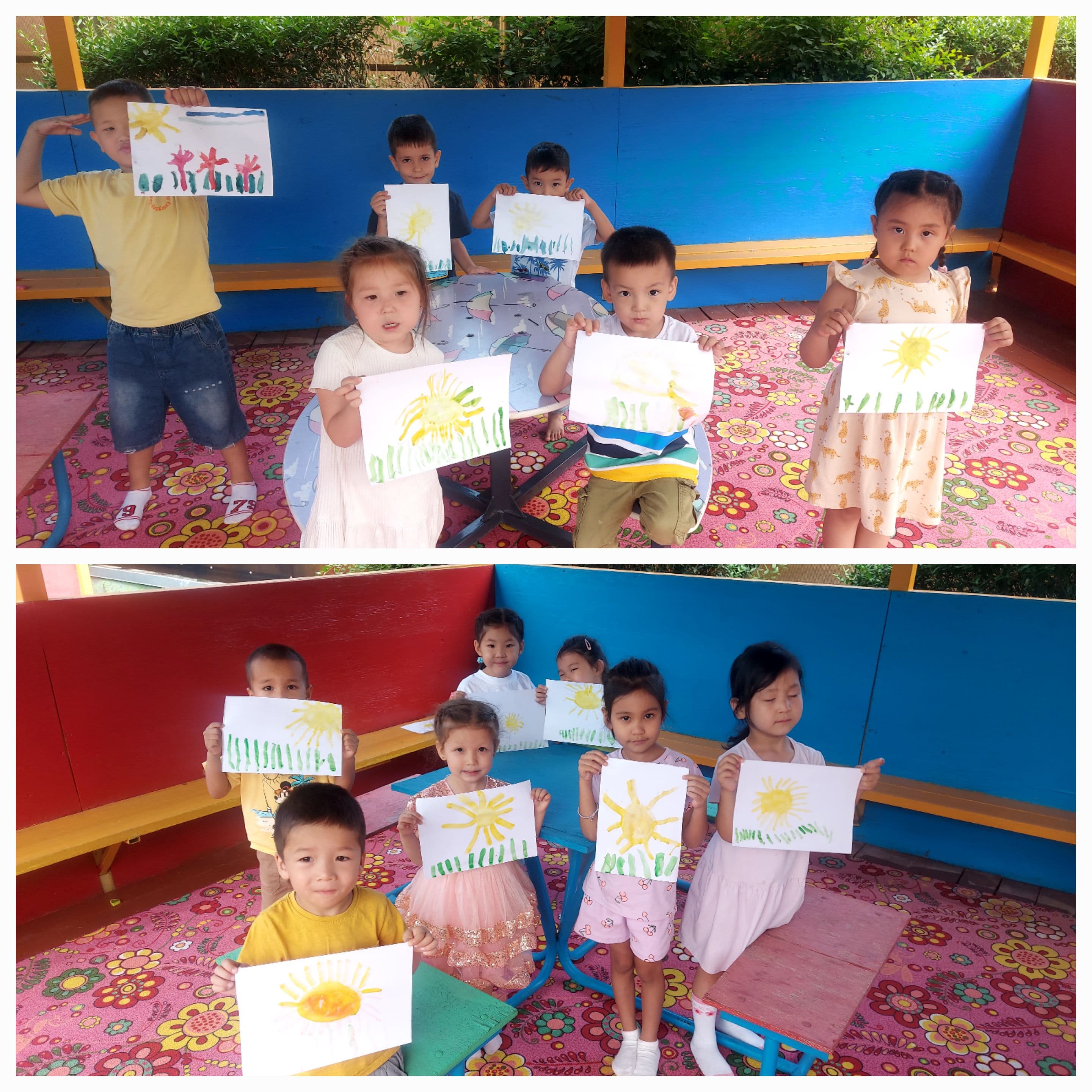 Жазғы сауықтыру кезіндегі сурет салу еркін әрекеттері, Мектепалды "Күншуақ" тобы