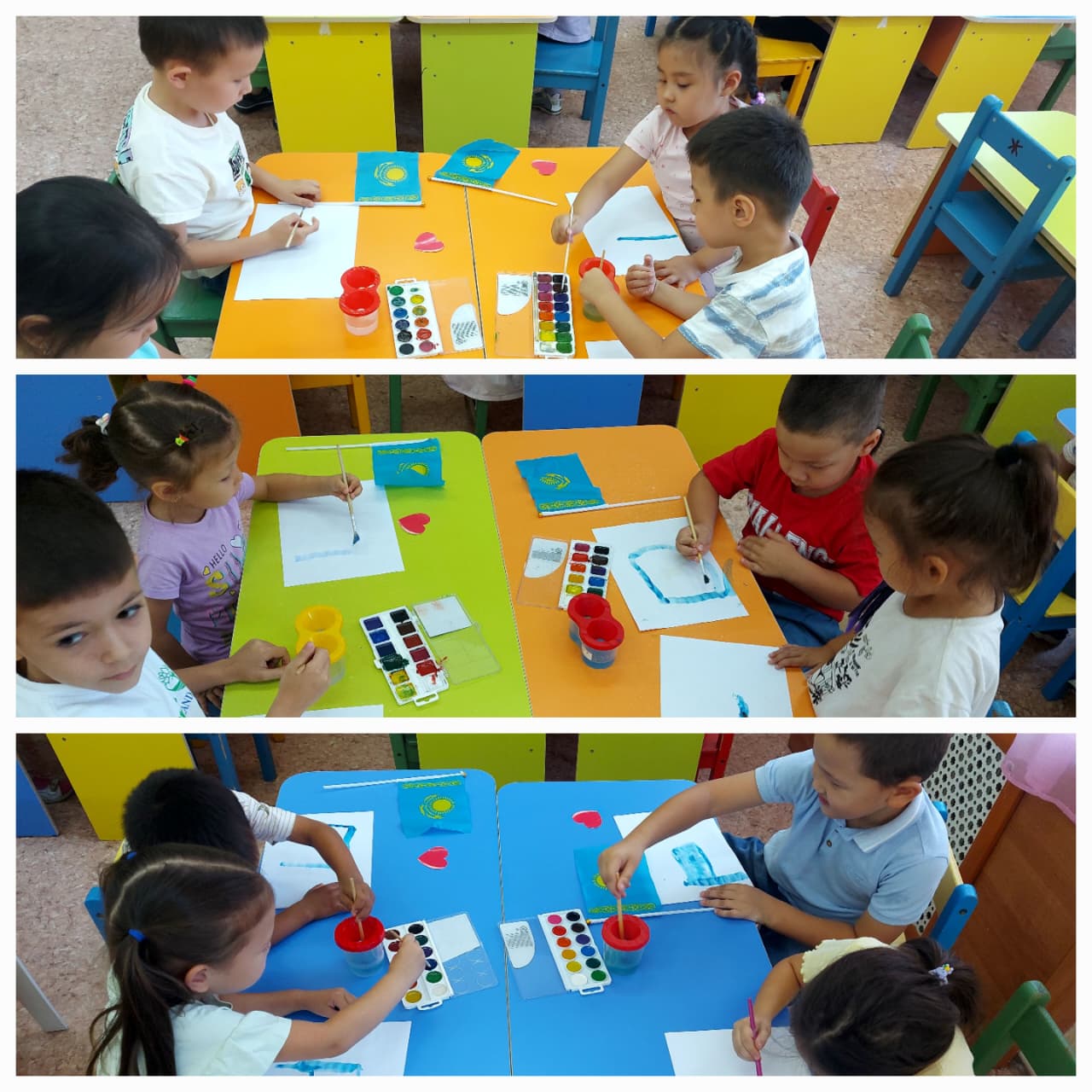 "Менің елім-бақыт мекені" тақырыбындағы ұйымдастырылған сурет көрмесі, Мектепалды "Күншуақ" тобы